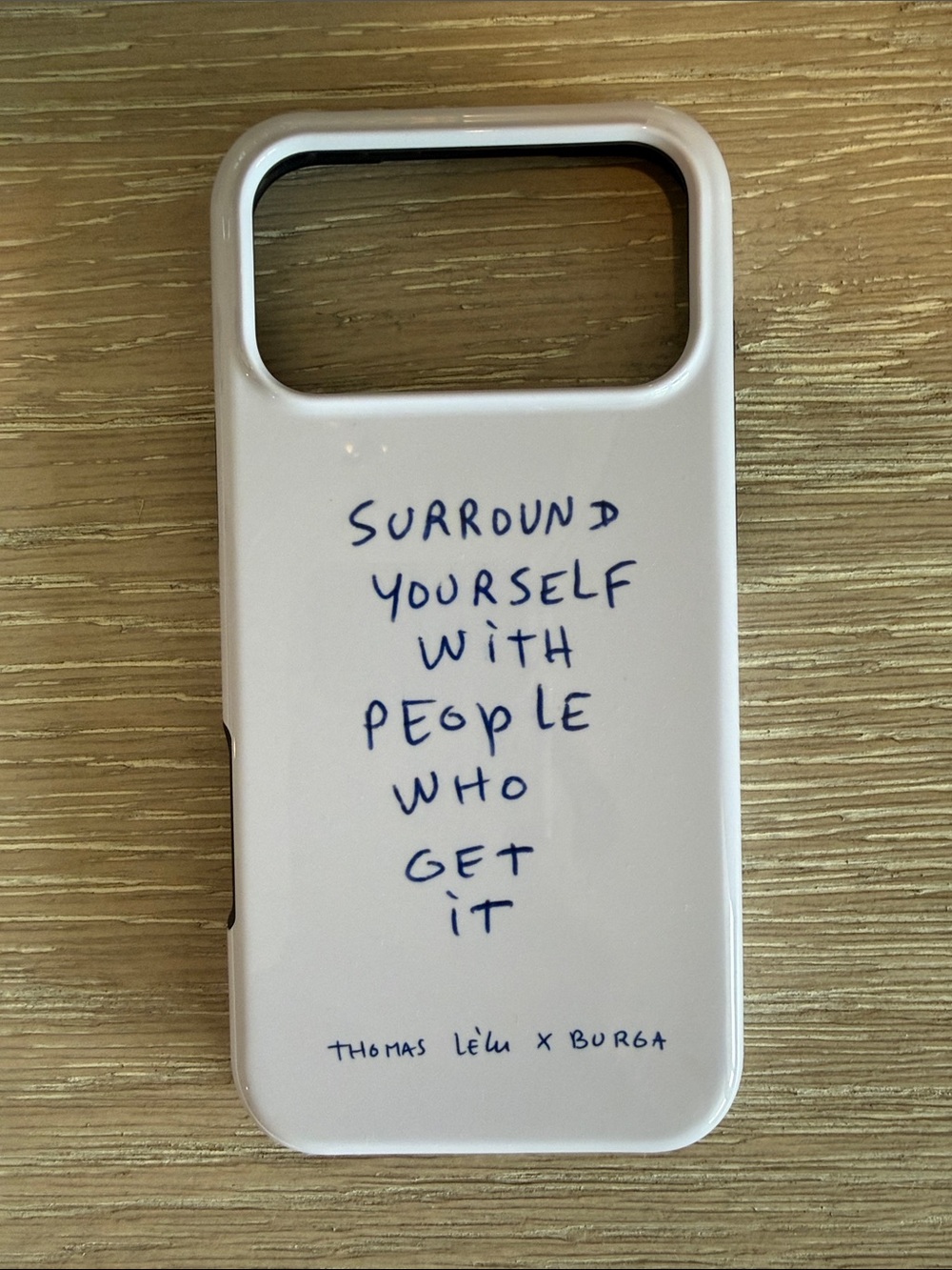 Burga x Thomas Lélu White Phone Case with Handwritten Quote